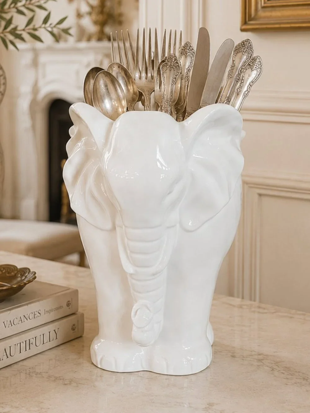 Vintage Charming Ceramic Elephant Planter
